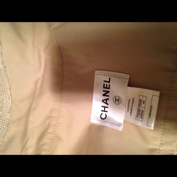 $$SOLD$$ CHANEL Beige Tweed Trim Trench Coat sz46 - Picture 8 of 8